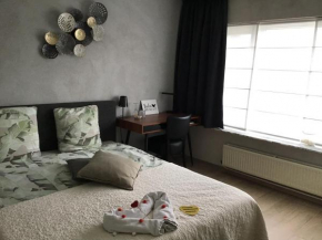 Guesthouse De Steenberg tweepersoonskamer met grote badkamer, kitchenette en tuinzicht op de eerste verdieping